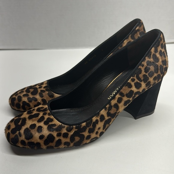 Stuart Weitzman Heels High Heel Shoes Pumps Pony Hair Cheetah Animal Print 7 - Picture 3 of 10